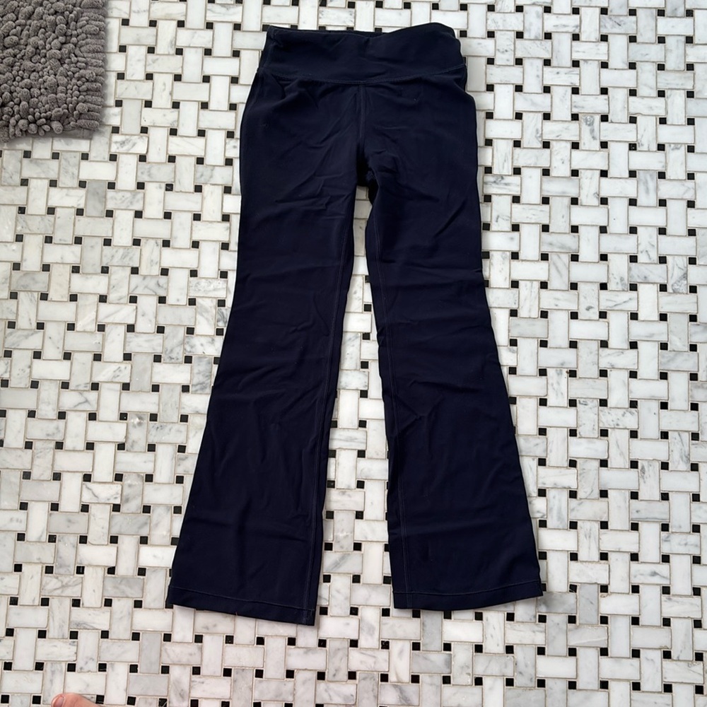 Athleta Girl navy flare leggings